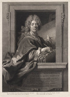 KG 12874
<br/>
Portret van Nicolas de Largilliere.
<br/>
<em>Chereau, François (1680 - 1729)</em>